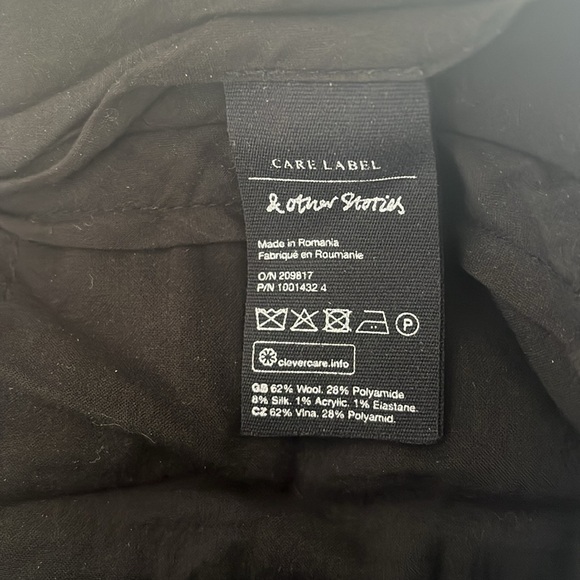 & Other Stories Flared High-Rise Wide Leg tweed wool pants Size 4 - Picture 5 of 7